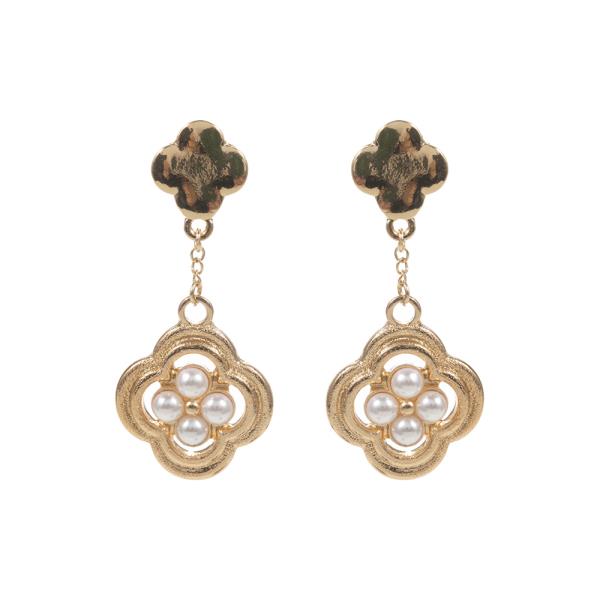 CLOVER SHAPED METAL POST EARRING