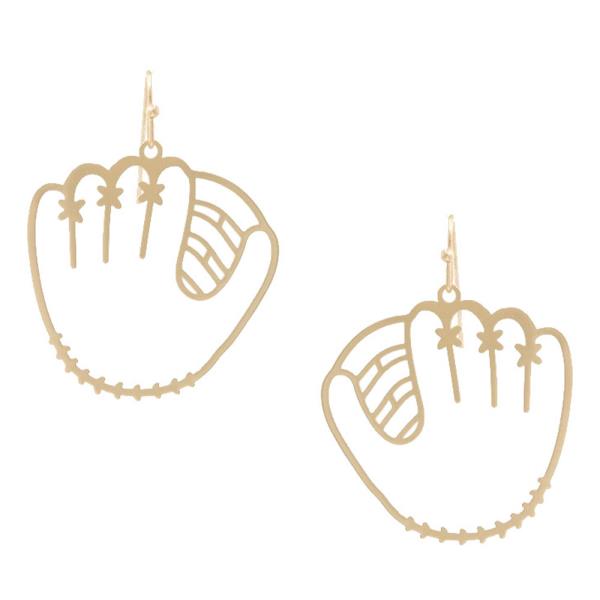 CUT OUT BASEBALL GLOVE METAL EARRING