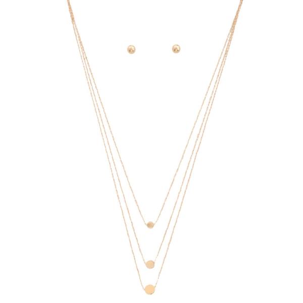 DAINTY COIN CHARM LAYERED METAL NECKLACE