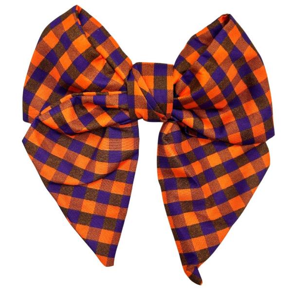 CHECKER RIBBON HAIR BOW