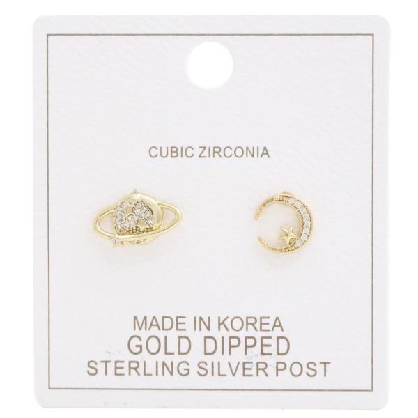PLANET MOON CZ GOLD DIPPED EARRING