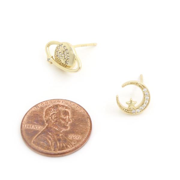 PLANET MOON CZ GOLD DIPPED EARRING