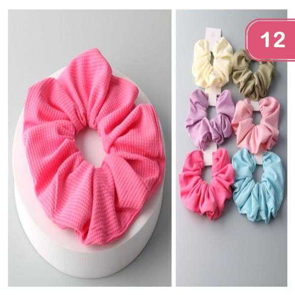 TEXTURED KNIT SCRUNCHIE (12 UNITS)