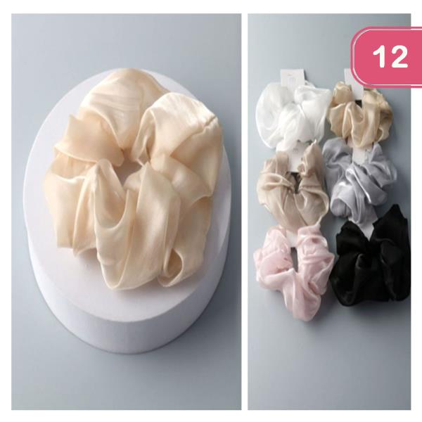 SHINY ORGANZA SCRUNCHIE (12 UNITS)