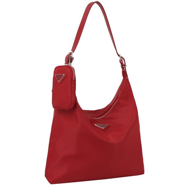 2IN1 SMOOTH SHOULDER HOBO BAG W POUCH SET
