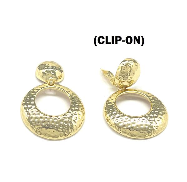 METAL ROUND DROP CLIP -ON EARRING