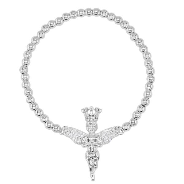CZ GODDESS STAINLESS STEEL STRETCH BRACELET