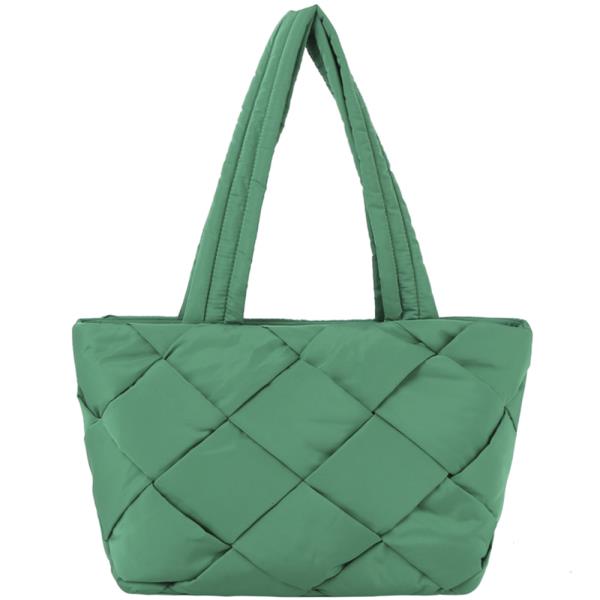 LARGE QUILTED PUFFER STYLE TOTE BAG