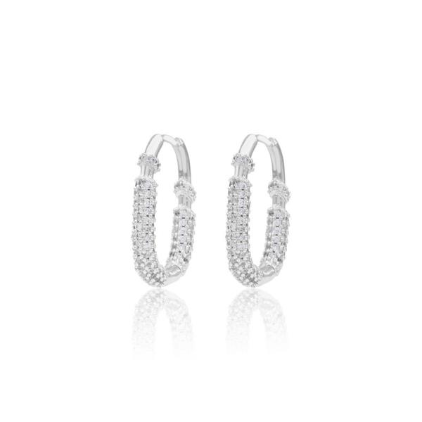 MICRO-PAVE HOOP EARRING