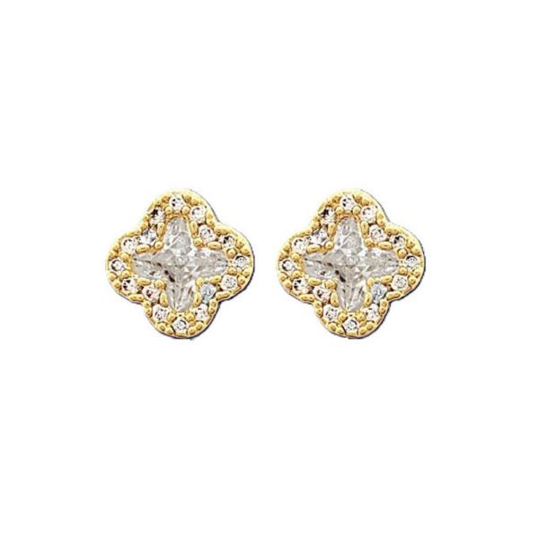 CLOVER CZ HALO STUD EARRING