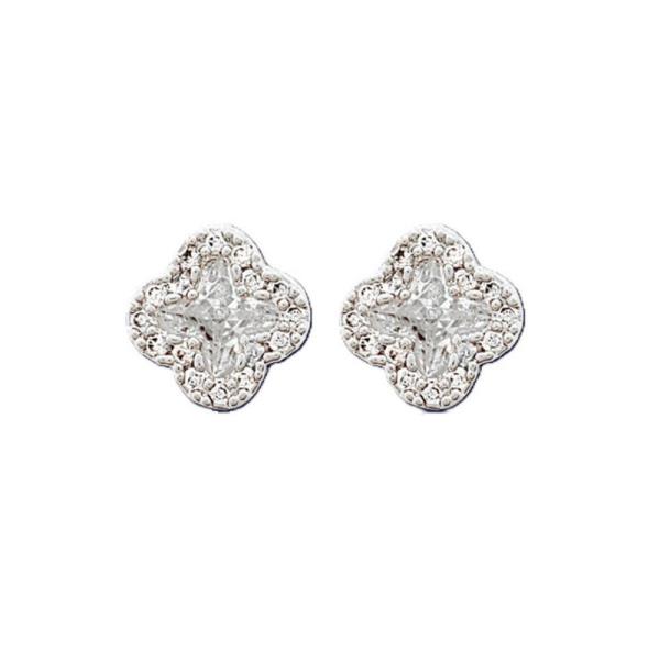 CLOVER CZ HALO STUD EARRING