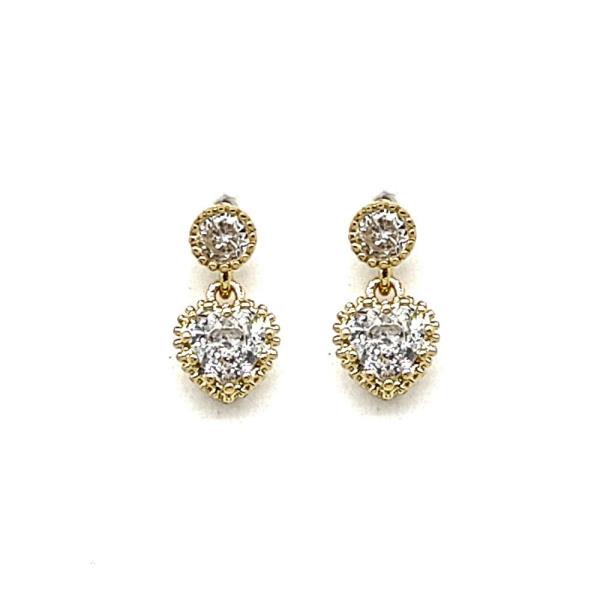 HEART CZ DANGLE EARRING