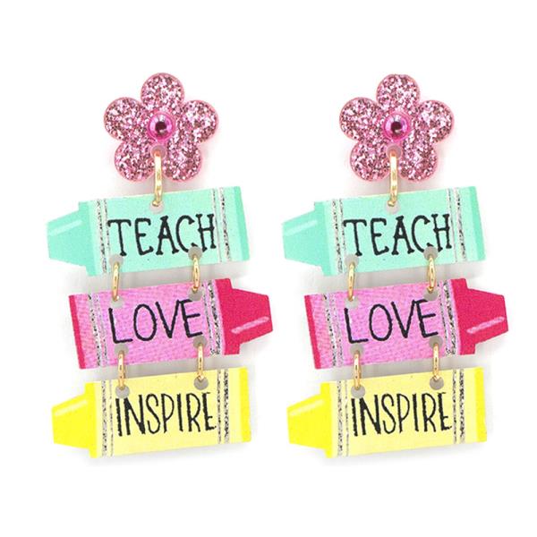 TEACHER LOVE INSPIRE DANGLE EARRING