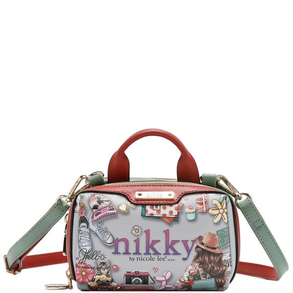NICOLE LEE NIKKY MINI BOSTON DOUBLE ZIP CROSSBODY BAG