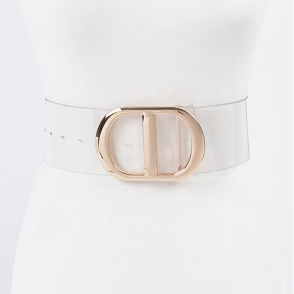 BIG METAL BUCKLE CLEAR BELT