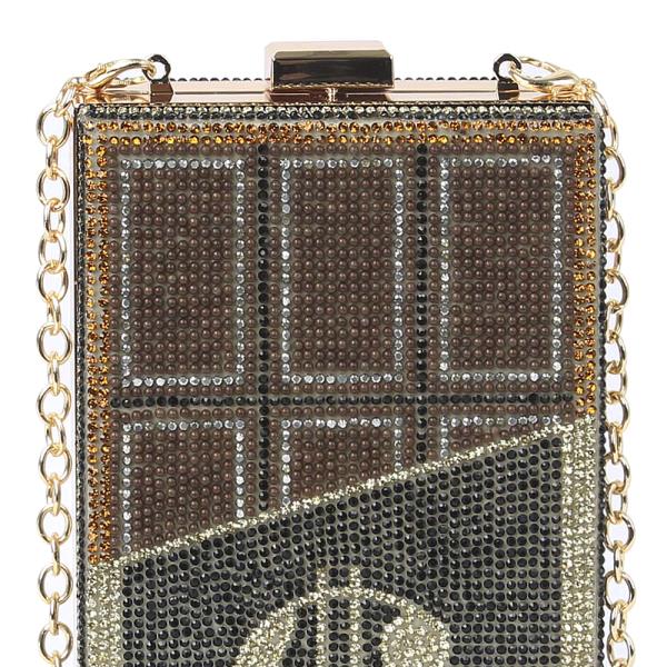 RHINESTONE ALL OVER BLING SIGN BOX EVENING BAG