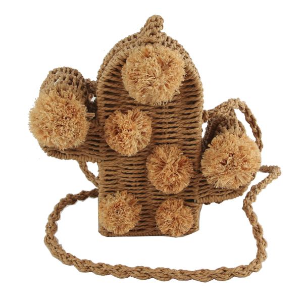 CUTE CACTUS STRAW CROSSBODY BAG
