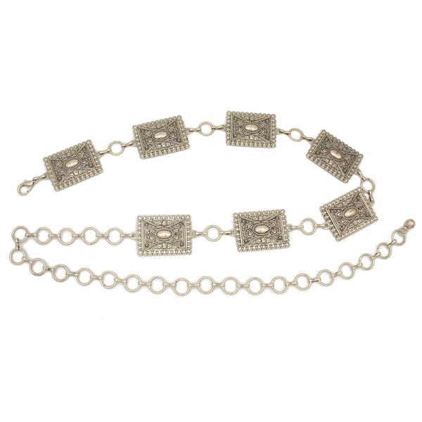 FILIGREE RECTANGLE LINK CHAIN BELT