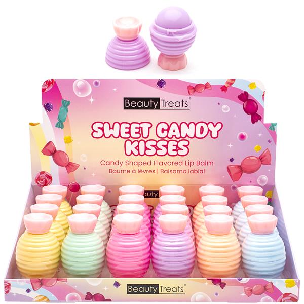 SWEET CANDY KISSES SHAPED FLAVORED LIP BALM (24 UNITS)