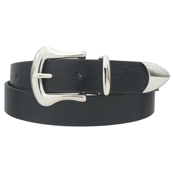 U BUCKLE DISTRESSED CRACKE SHINE BELT