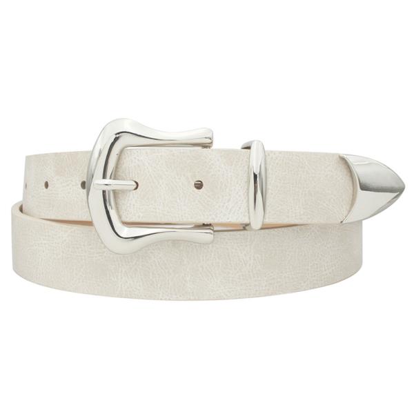 U BUCKLE DISTRESSED CRACKE SHINE BELT