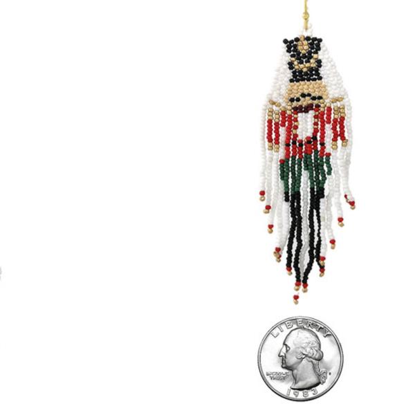 CHRISTMAS NUTCRACKER SEED BEAD EARRING