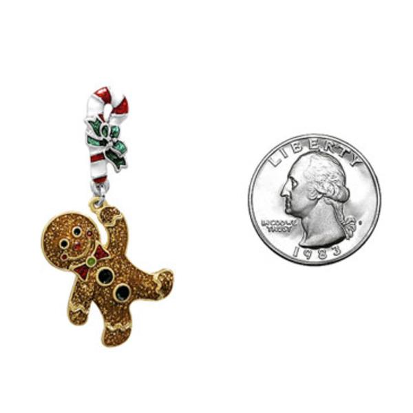 CHRISTMAS EPOXY GINGERBREAD MAN  POST EARRING