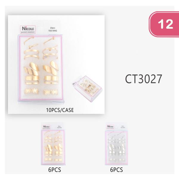 MIXED TOE RINGS (12 UNITS)