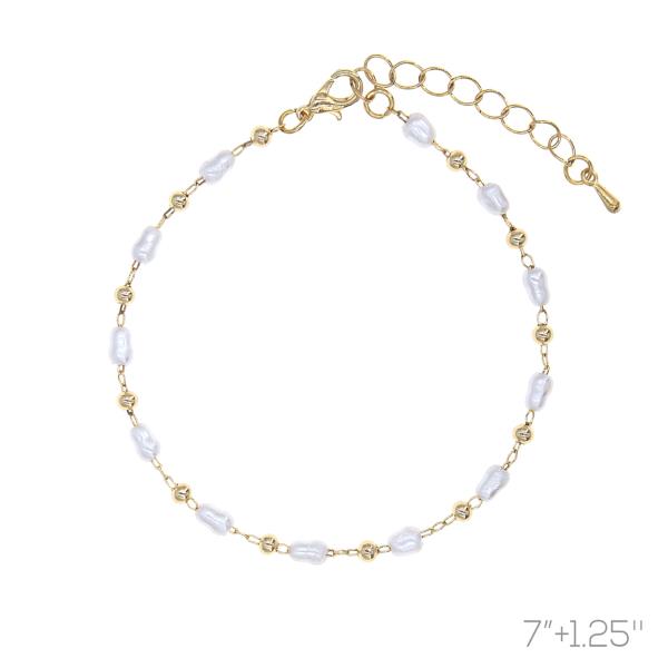 PEARL BEAD CHAIN BRACELET