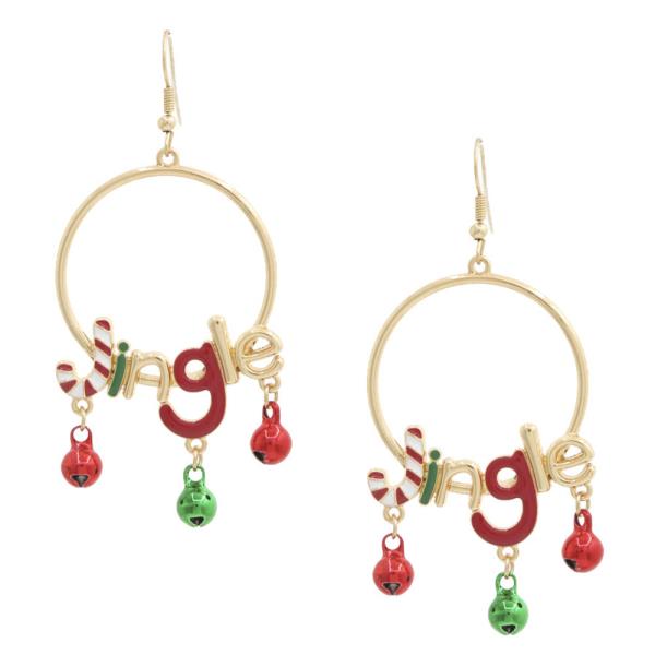 JINGLE CHRISTMAS BELLS DANGLE EARRING