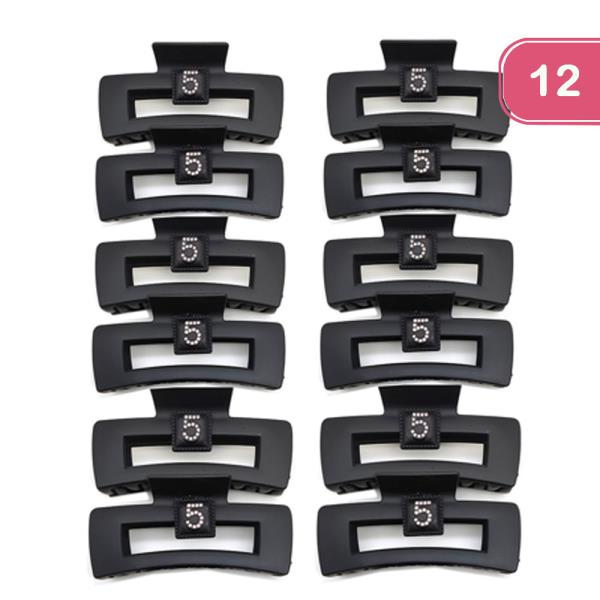 NUMBER 5 HAIR CLAW CLIPS (12 UNITS)