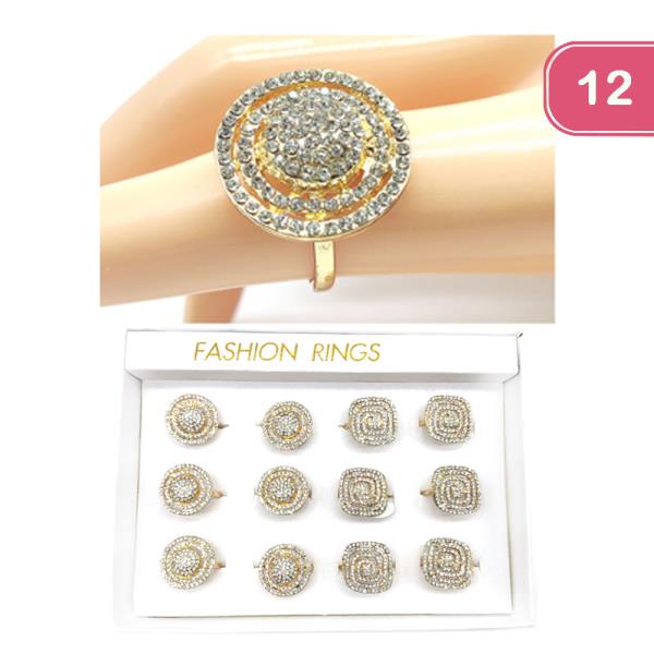 RHINESTONE RING (12 UNITS)