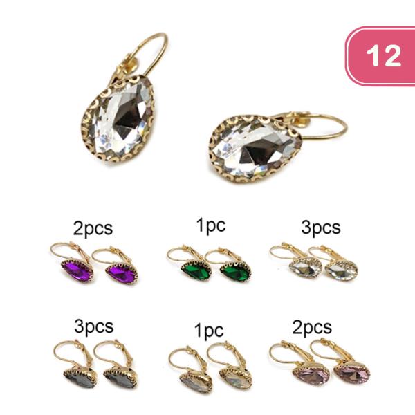 RHINESTONE EARRING (12 UNTIS)