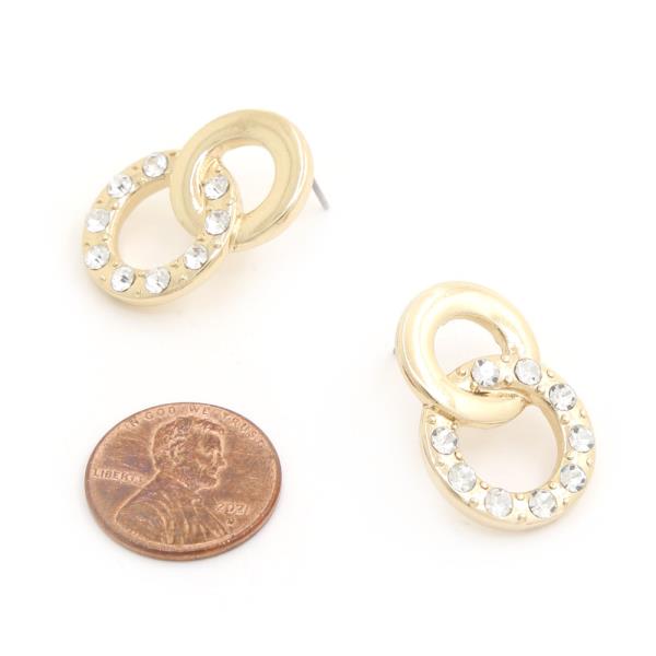 SODAJO DOUBLE CIRCLE LINK GOLD DIPPED METAL EARRING