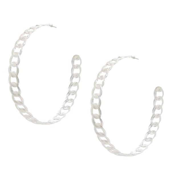 CIRCLE LINK METAL HOOP EARRING