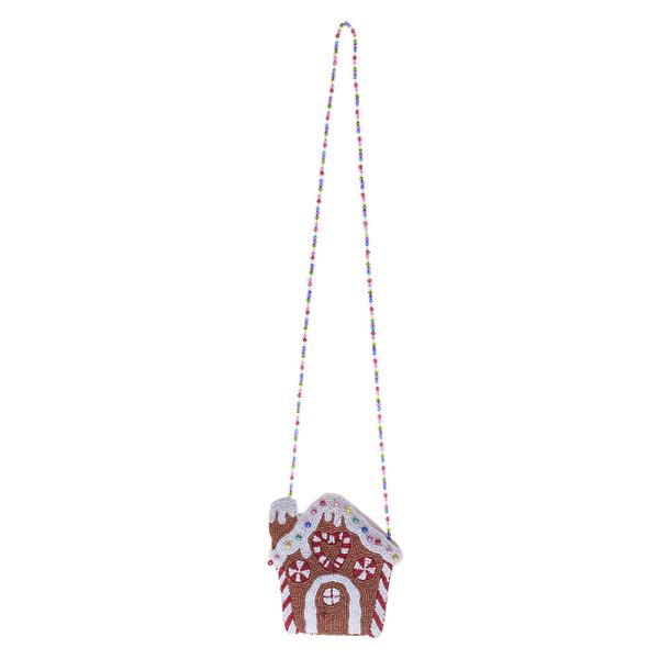 CHRISTMAS COOKIE HOUSE CHRISTMAS SHAPED HANDCRAFTED BEAD KIDS CROSSBODY BAG