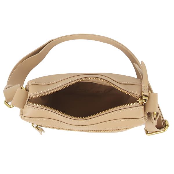 SMOOTH HALF MOON ZIPPER CROSSBODY BAG