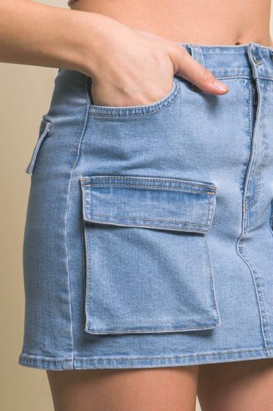 ($11.50 x 6 PCS) Mini Cargo Denim Skirt