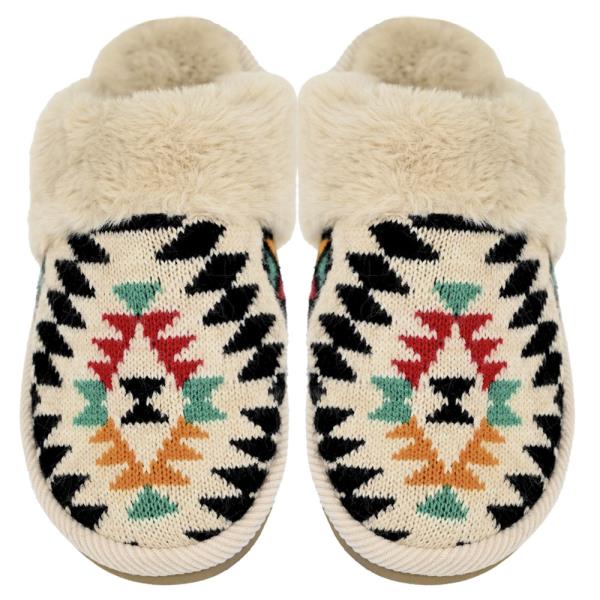 CC AZTEC PATTERN SLIPPERS - SM SIZE