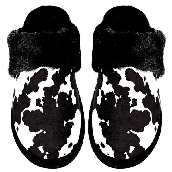 CC COW FAUX FUR SLIPPERS - SM SIZE