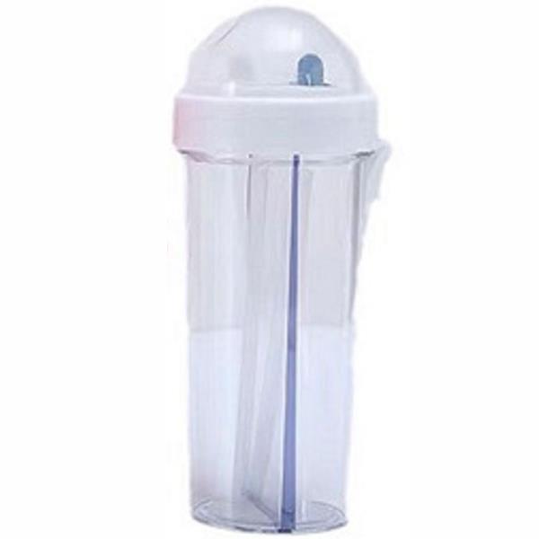 FLAVOR INFUSER WATER BOTTLE 2 COMPARTMENTS AND STRAWS WITH STRAP