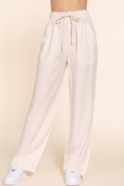 ($15.75 x 6 PCS) ELASTIC WAIST TENCEL LONG PANTS