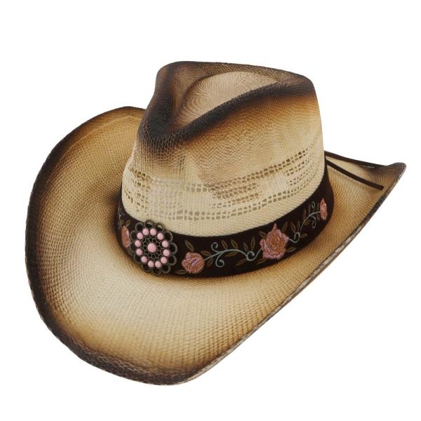 WESTERN STYLE FLORAL BAND COWBOY HAT