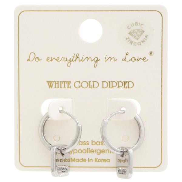 CZ 14K GOLD DIPPED HUGGIE EARRING