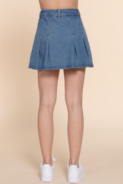 ($13.25 x 6 PCS) PLEATED MINI DENIM SKIRT