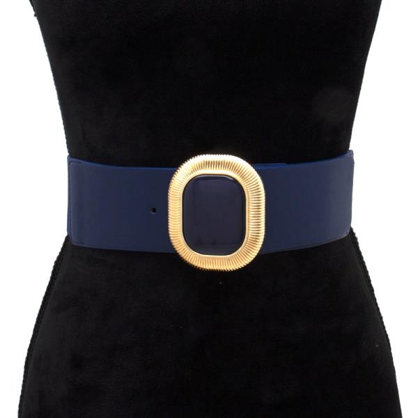 OVAL BUCKLE FAUX LEATHER BELT