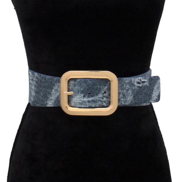 DENIM PATTERN METAL BUCKLE BELT