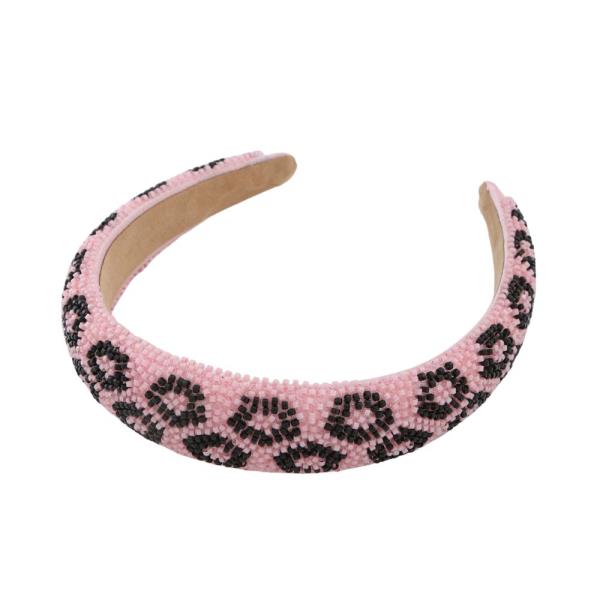 ANIMAL PRINT PATTERN SEED BEAD HEADBAND