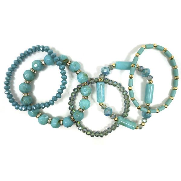 STRAND STRETCH GLASS BEAD BRACELET