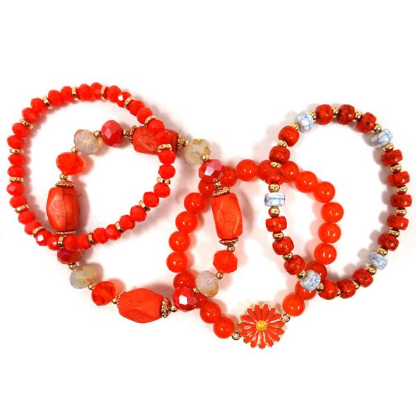 STRAND STRETCH GLASS BEAD BRACELET
